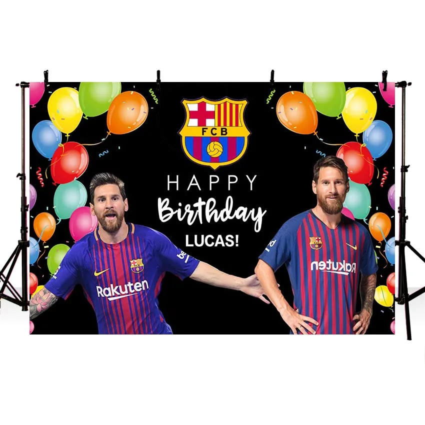 

Barcelona Messi Soccer Football Theme Photo Backdrop Background Photography Photo Vinyl Birthday Party Decoration Kids Childrens