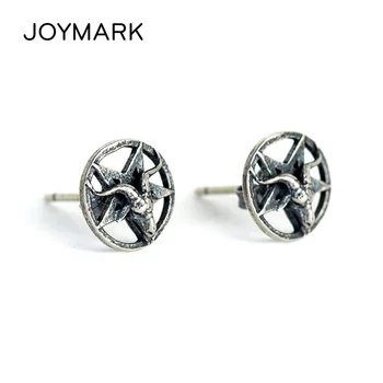 Retro Satan Sheep Head 925 Sterling Silver Stud Earrings Unisex Punk Rock Earrings Fashion Thai Silver Jewelry TSE426 
Retro Satan Sheep Head 925 Sterling Silver Stud Earrings Unisex Punk Rock Earrings Fashion Thai Silver Jewelry TSE426