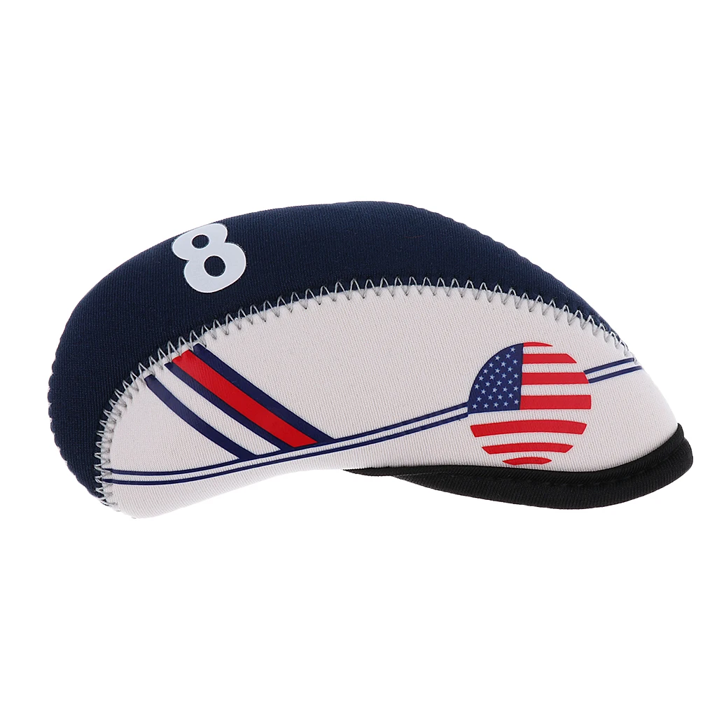 Set Of 10 USA Flag Neoprene Golf Club Head Cover Iron Protective Headcovers Set Of 10 USA Flag Neoprene Golf Club Head Cover Iron Protective Headcovers