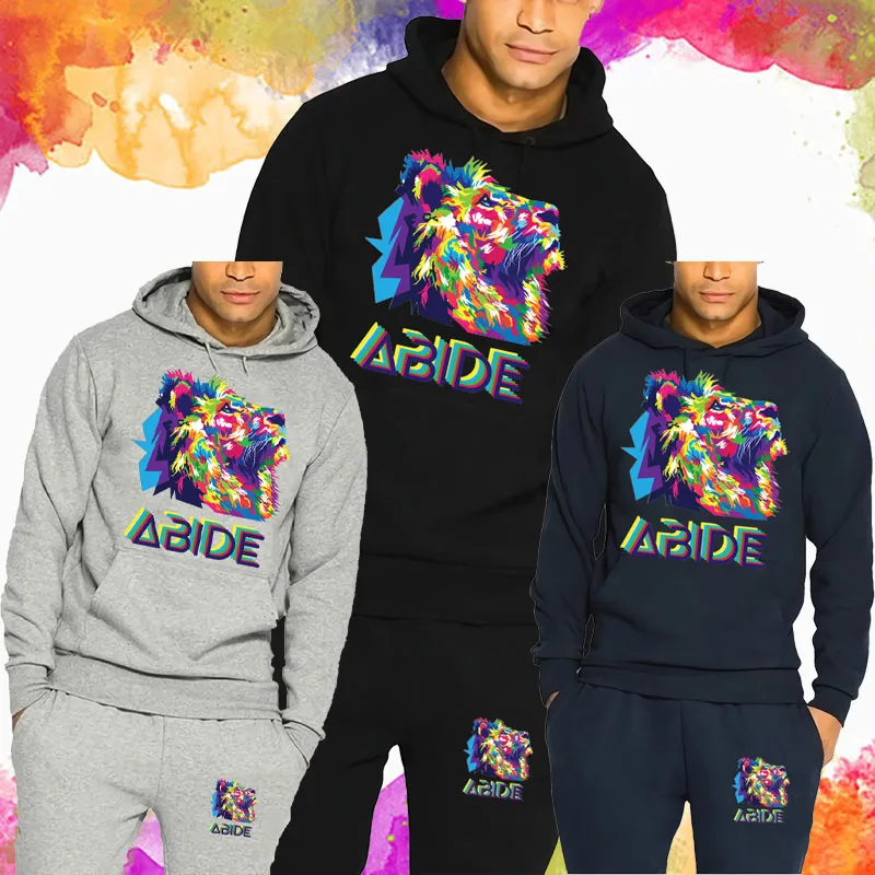 2021 Men's Sports Suit 3D Lion Colorful Abide Print Hooded Hoodie+Jogging Long Pants Design Man Golf Large Size Daily Streetwear
2021 Men's Sports Suit 3D Lion Colorful Abide Print Hooded Hoodie+Jogging Long Pants Design Man Golf Large Size Daily Streetwear