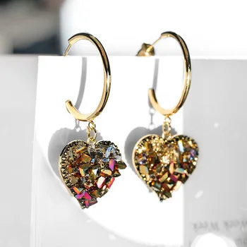 Fashion Crystal Dangle Hoop Earrings Heart Long Drop Earrings Pierced Stud For Women Girls Lady Jewelry Accessories Gift 
Fashion Crystal Dangle Hoop Earrings Heart Long Drop Earrings Pierced Stud For Women Girls Lady Jewelry Accessories Gift