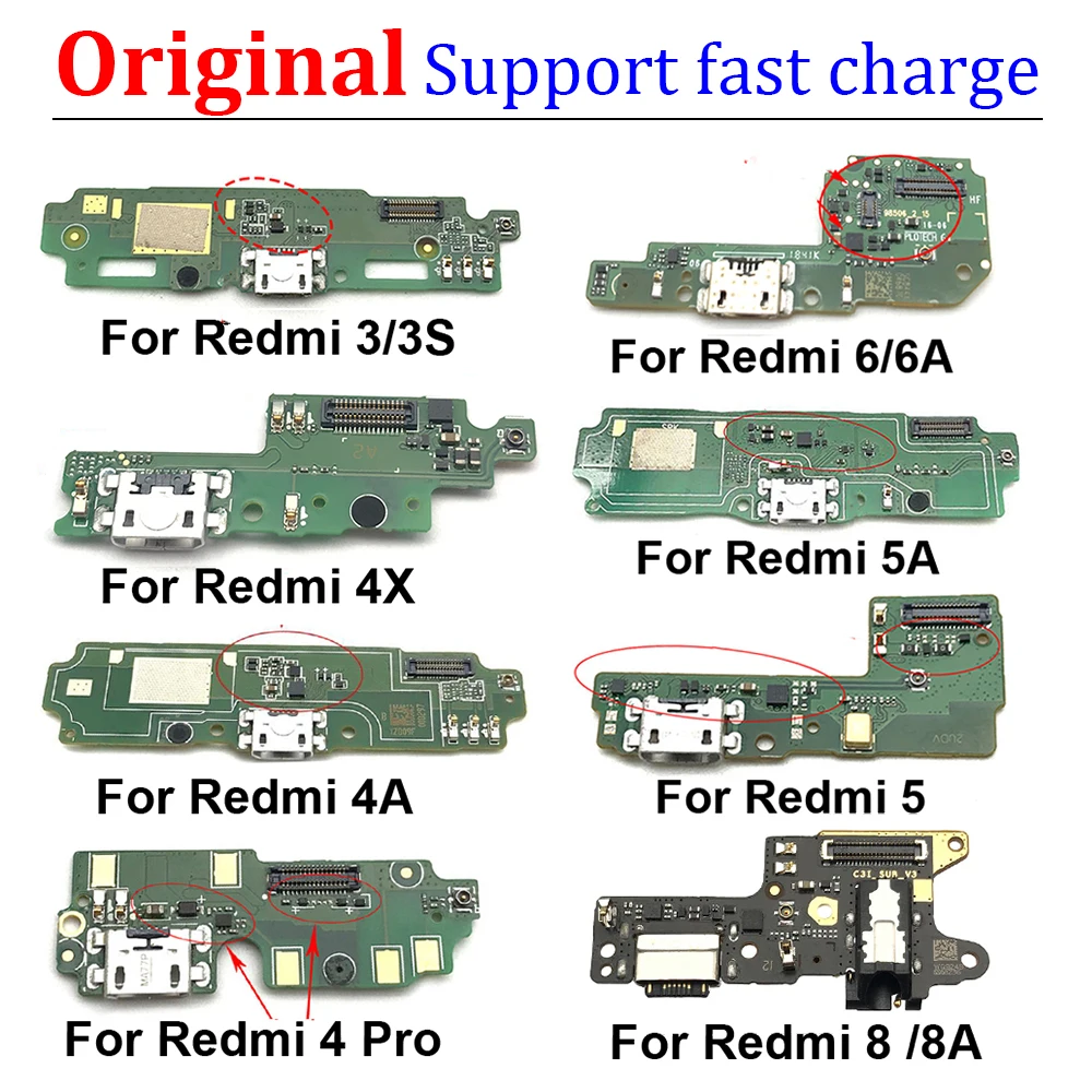 Для Xiaomi Redmi 3S 4 4X 4A 5 5A 6 6A 8 8A 9A Note 7 8T 9 Pro 9S USB порт для зарядки док разъем гибкий кабель