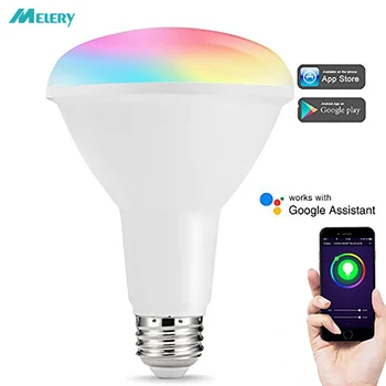 WiFi Smart LED Bulbs E26/E27 BR30 Color Changing Light 10W Equivalent 80W 1000Lumens Remote Control by Alexa Google Assistant
WiFi Smart LED Bulbs E26/E27 BR30 Color Changing Light 10W Equivalent 80W 1000Lumens Remote Control by Alexa Google Assistant