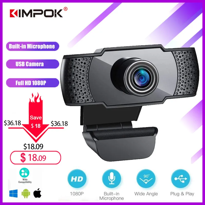 KIMPOK 1080P Baby Monitor Webcam Full HD Web Camera with Built-in HD Microphone 1920 x 1080 USB Web Cam Widescreen Video
KIMPOK 1080P Baby Monitor Webcam Full HD Web Camera with Built-in HD Microphone 1920 x 1080 USB Web Cam Widescreen Video
