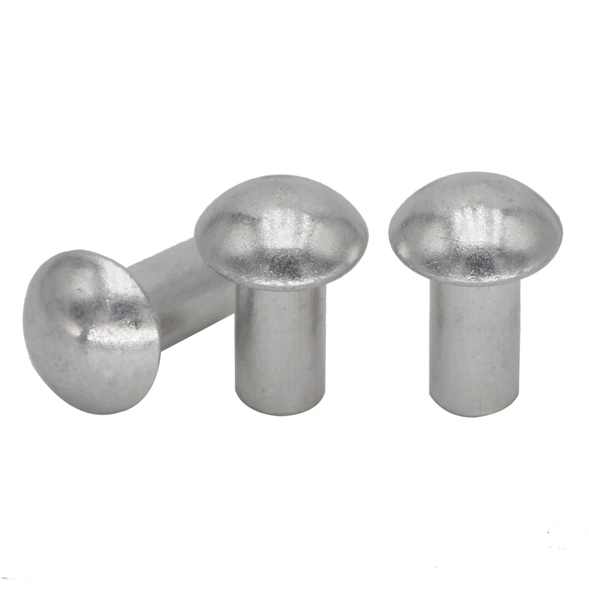 

100pcs M5 M5*20 M5x20 Silver Tone GB867 DIN660 Aluminium Cap AL Aluminum Half Round Pan Head Solid Rivet