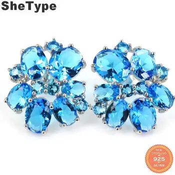 20x20mm Elegant 5.6g Created Paris Blue Topaz Natural CZ Woman's 925 Sterling Silver Earrings
20x20mm Elegant 5.6g Created Paris Blue Topaz Natural CZ Woman's 925 Sterling Silver Earrings