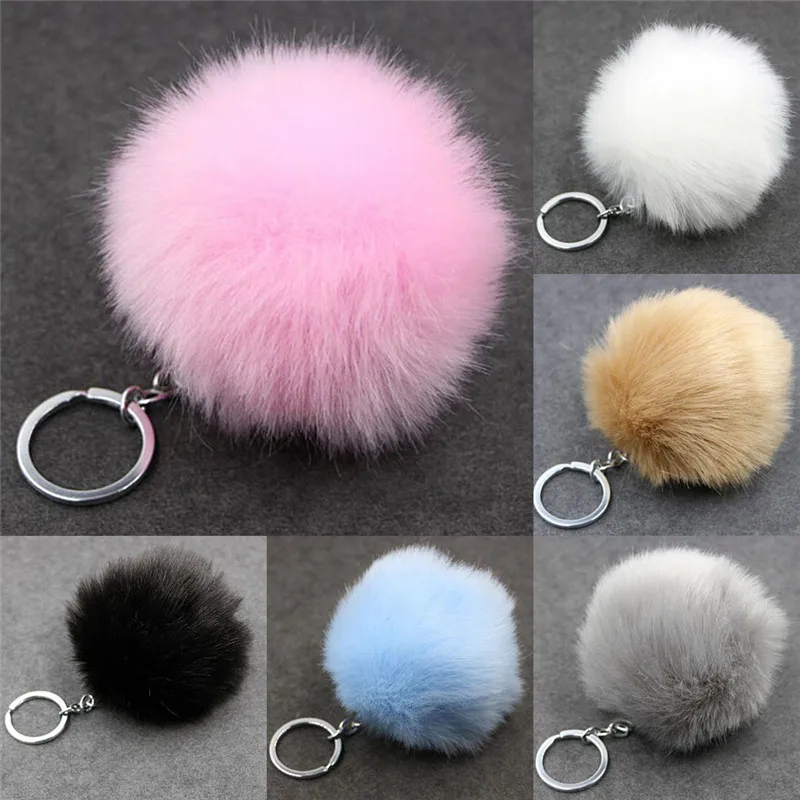 Silver Metal Key Chain Faux Rabbit Fur Ball Buckle pom pom fluffy porte clef llaveros Keychain For Bag
Silver Metal Key Chain Faux Rabbit Fur Ball Buckle pom pom fluffy porte clef llaveros Keychain For Bag