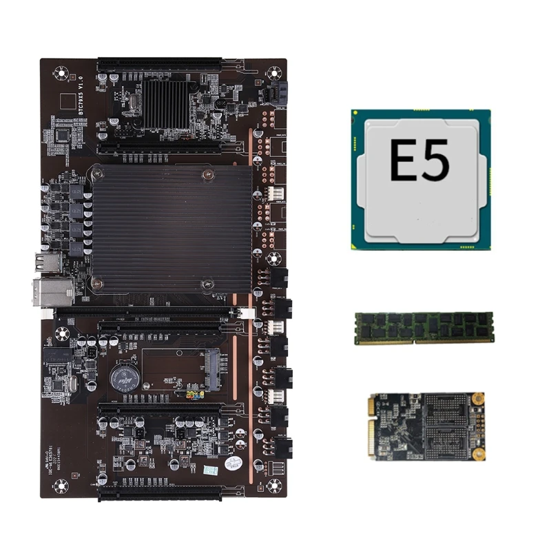 Материнская плата LX0B для майнинга LGA 2011 разъем процессора 5 PCI-E Express 3 0 X8 слоты с