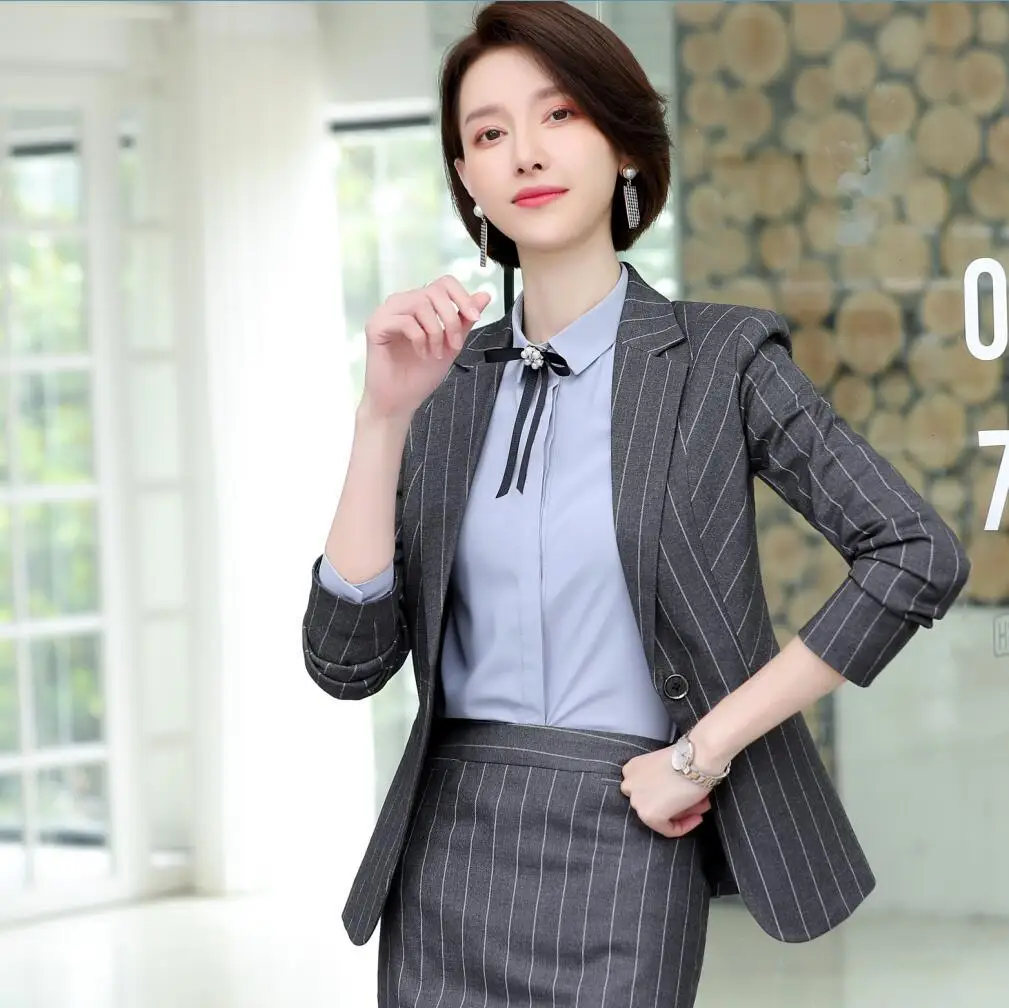 2019 Spring And Autumn New Style Stripes Small Suit Women's Business Suit Korean-style Fashion Slim Fit Elegant Women's Suit Coa
2019 Spring And Autumn New Style Stripes Small Suit Women's Business Suit Korean-style Fashion Slim Fit Elegant Women's Suit Coa