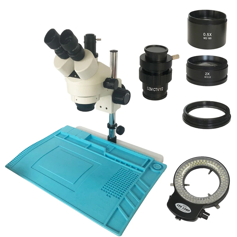 Russia Free shipping 3.5X-90X Trinocular Stereo Zoom Microscope with 1X 0.5X 2.0X Auxiliary Objective Lens Industrial PCB Repair
Russia Free shipping 3.5X-90X Trinocular Stereo Zoom Microscope with 1X 0.5X 2.0X Auxiliary Objective Lens Industrial PCB Repair