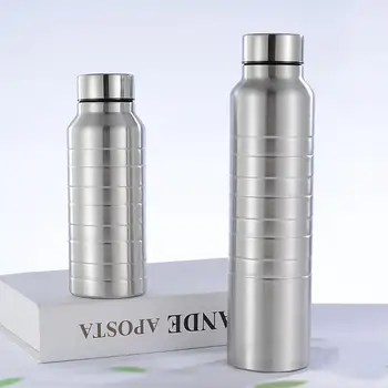 

1Pc 650/1000ml Rolled Thread Stainless Steel Large Capacity Portable Corrosion Resistance Water Bottle Easy to Clean