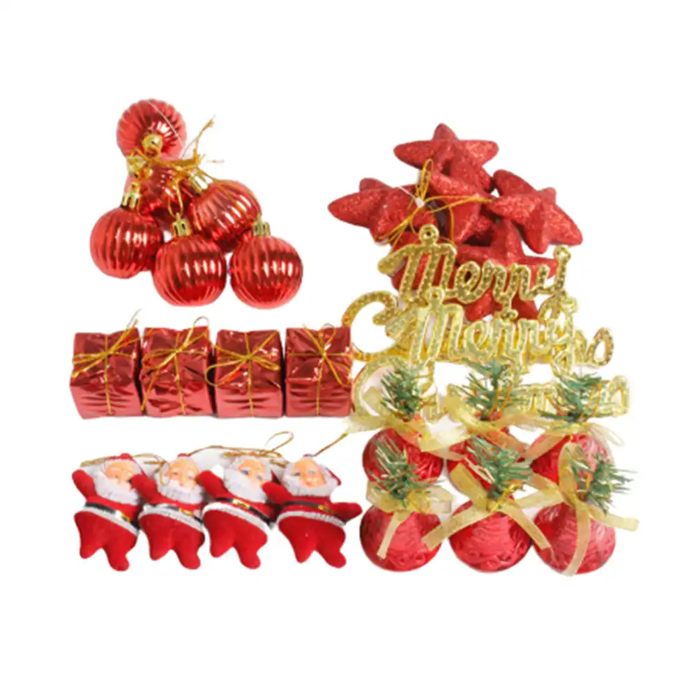 hot 28pcs merry christmas ball santa doll star gift box baubles