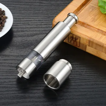 Pepper Mill Salt Shakers Thumb Push Pepper Grinder Stainless Steel Spice Sauce Grinders Stick Kitchen Tools-Automatic one-handed 
Pepper Mill Salt Shakers Thumb Push Pepper Grinder Stainless Steel Spice Sauce Grinders Stick Kitchen Tools-Automatic one-handed