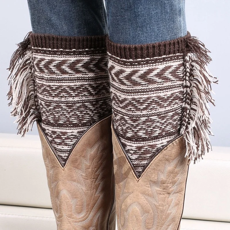 Women Knitted Woolen Short Tassel L-shaped Leg Warmers Autumn / Winter Warmth Protection Calf Leg Cover Pile Stocking SA909
Women Knitted Woolen Short Tassel L-shaped Leg Warmers Autumn / Winter Warmth Protection Calf Leg Cover Pile Stocking SA909