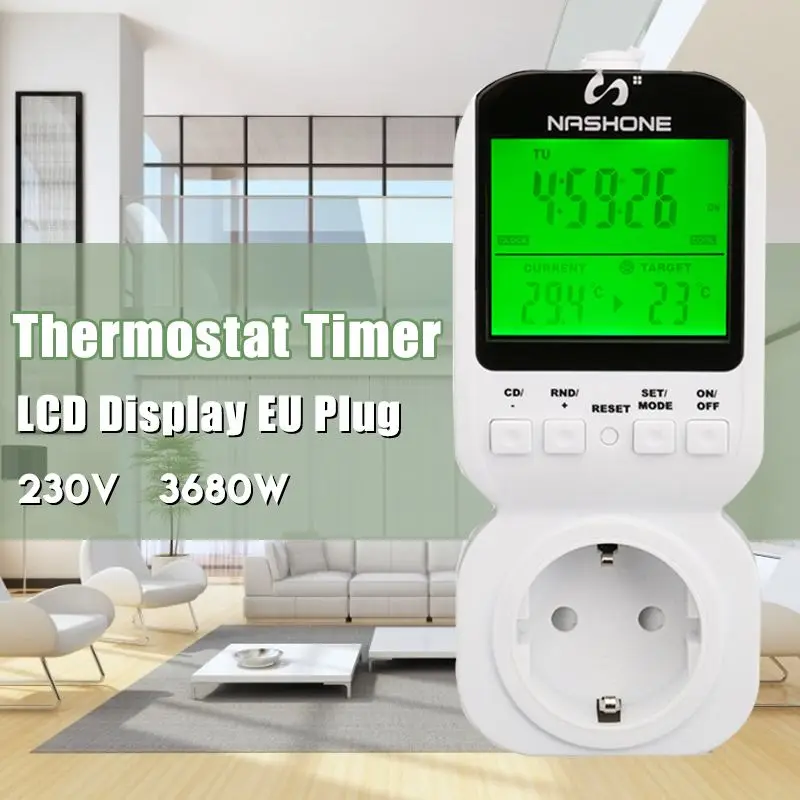 Houzetek Multifunction Heating Cooling Thermostat Temperature Controller Digital Programmable Timer Socket Switch EU plug
Houzetek Multifunction Heating Cooling Thermostat Temperature Controller Digital Programmable Timer Socket Switch EU plug