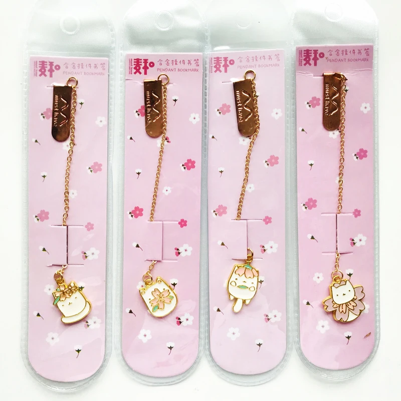 Cute Cat & Sakura Golden Color Metal Chain Pendant Bookmark Marker of Page School Office Supply Student Stationery
Cute Cat & Sakura Golden Color Metal Chain Pendant Bookmark Marker of Page School Office Supply Student Stationery