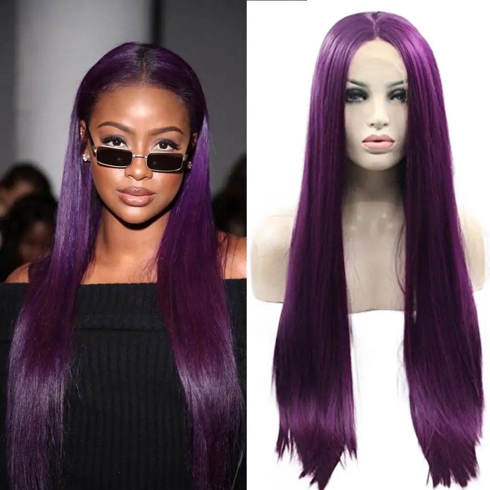 Purple Synthetic Wig 24 Inch Long Straight PDark Purple Lace Front Wigs Middle Part Heat Resistant Cosplay Party Wigs for Women
Purple Synthetic Wig 24 Inch Long Straight PDark Purple Lace Front Wigs Middle Part Heat Resistant Cosplay Party Wigs for Women