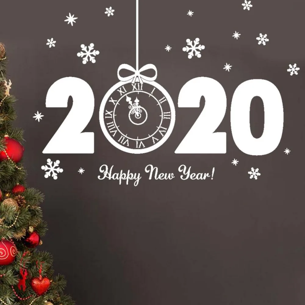 merry christmas window stickers happy new year 2020 print wall