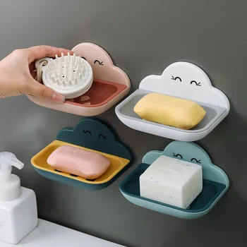 Household Soap Box Wall-mounted Bathroom Soap Box Cute Cartoon Clouds Shape Case Toilet Creative Drain Rack Plate Y6Y040G3
Household Soap Box Wall-mounted Bathroom Soap Box Cute Cartoon Clouds Shape Case Toilet Creative Drain Rack Plate Y6Y040G3
