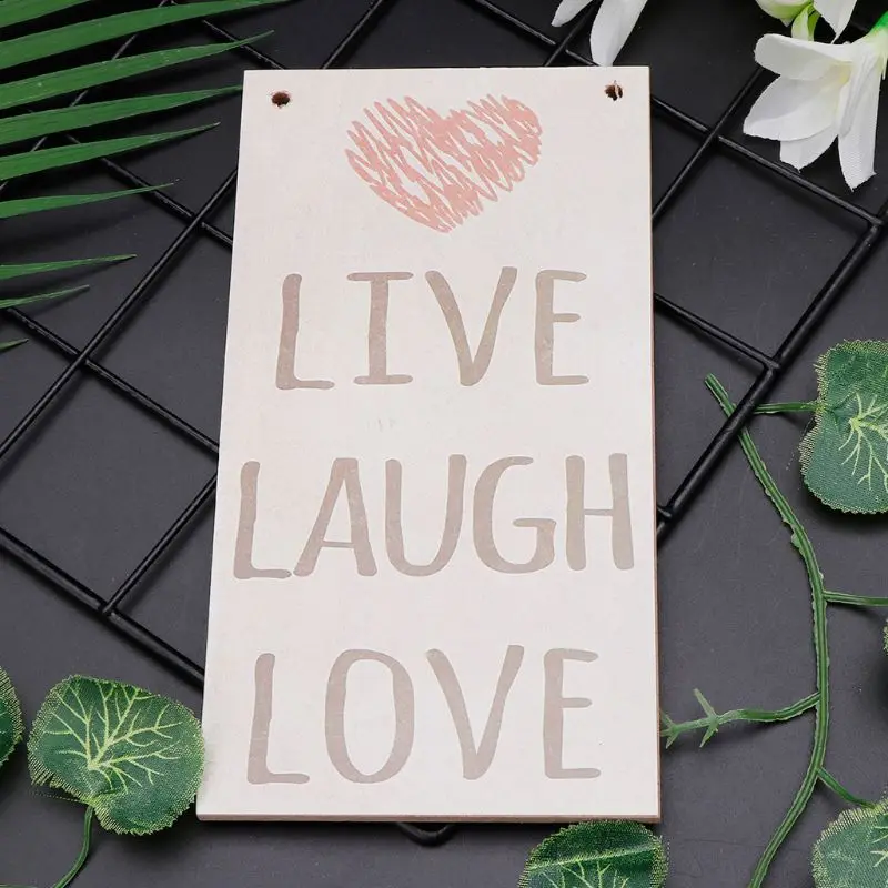 live laugh love wooden hanging plaque board sign home room decor