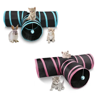 Cat Tunnel 3 Way Collapsible Pet Cat Play Tunnel with Ringing Ball, Spacious Tube Fun for Cat Puppy Kitten
Cat Tunnel 3 Way Collapsible Pet Cat Play Tunnel with Ringing Ball, Spacious Tube Fun for Cat Puppy Kitten