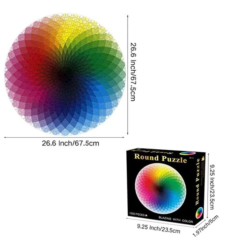 1000 Pieces Jigsaw Puzzle Colorful Rainbow Round Geometrical Photo Puzzle Adult Puzzles Kids game Toys Home Decoration Toy
1000 Pieces Jigsaw Puzzle Colorful Rainbow Round Geometrical Photo Puzzle Adult Puzzles Kids game Toys Home Decoration Toy