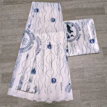 새틴 오간자 부드러운 실크 패브릭, 아프리카 소재 앙카라 프린트, 여성용 드레스, 3   3 야드, 고품질 L112286