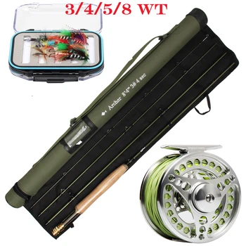 Fly fishing Rod Set 3/4/5/8WT 4 Section 36T Carbon Fiber/Graphite IM10 Fly Rod Combo & Larger Arbor Reel & Fly Fishing Flies
Fly fishing Rod Set 3/4/5/8WT 4 Section 36T Carbon Fiber/Graphite IM10 Fly Rod Combo & Larger Arbor Reel & Fly Fishing Flies