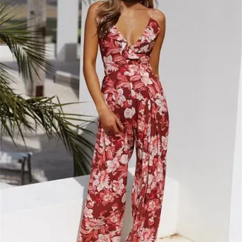Fashion 2019 Women Ruffles Sexy V Neck Floral Print Boho Beach Jumpsuits Sleeveless Bow Backless Playsuits Casual Romper 
Fashion 2019 Women Ruffles Sexy V Neck Floral Print Boho Beach Jumpsuits Sleeveless Bow Backless Playsuits Casual Romper