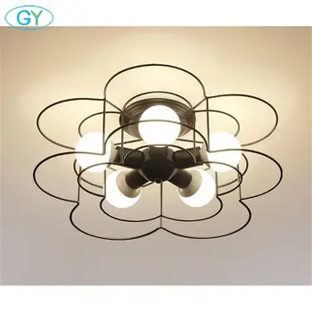 Vintage Black Ceiling Light, Industrial Fan Style Wrought Iron Semi Flush Mount ceiling lamp with 5 Light,Loft metal cage lights
Vintage Black Ceiling Light, Industrial Fan Style Wrought Iron Semi Flush Mount ceiling lamp with 5 Light,Loft metal cage lights