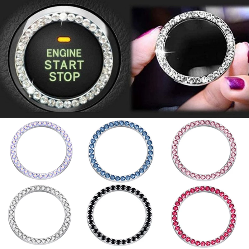 New Car One-key Start Button Decoration Ring with Diamond Rhinestone Circle Start Stop Switch Ring Car Interior Accessories
New Car One-key Start Button Decoration Ring with Diamond Rhinestone Circle Start Stop Switch Ring Car Interior Accessories