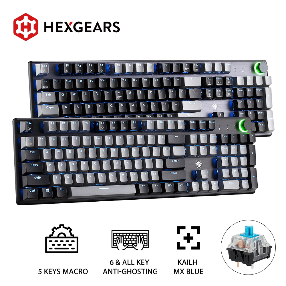 Механическая клавиатура HEXGEARS GK736 Kailh MX с голубыми переключателями проводная