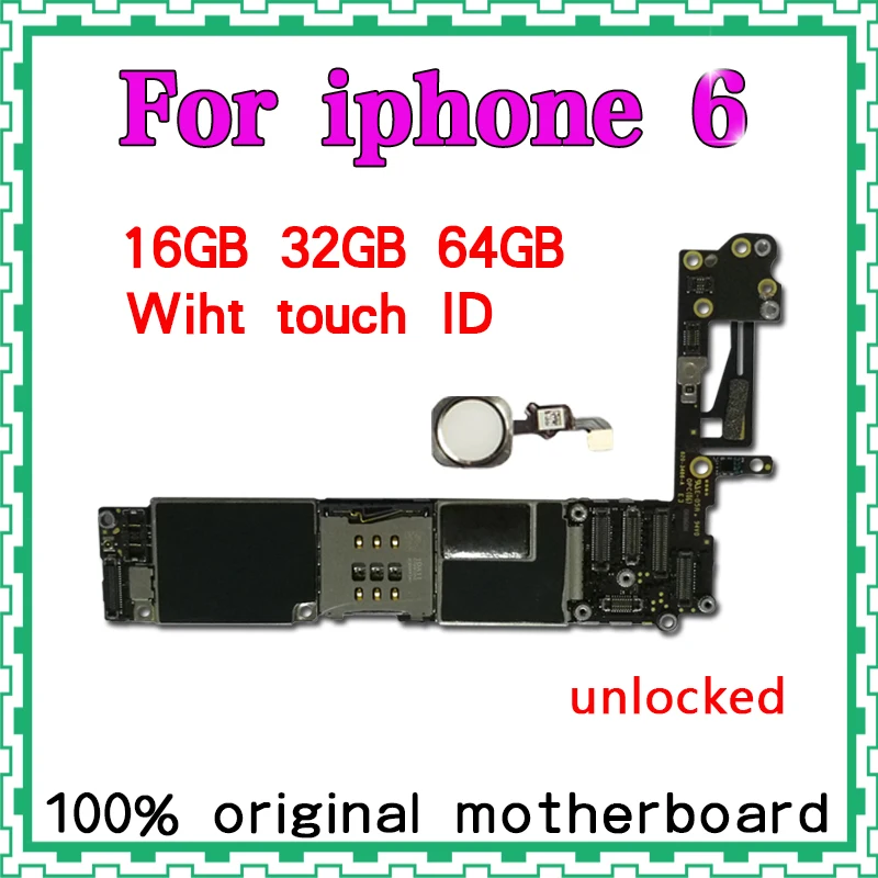 100% Original unlocked for iphone 6 Motherboard With Touch ID/without Touch ID,for iphone 6 Logic boards,16gb / 32gb / 64gb
100% Original unlocked for iphone 6 Motherboard With Touch ID/without Touch ID,for iphone 6 Logic boards,16gb / 32gb / 64gb