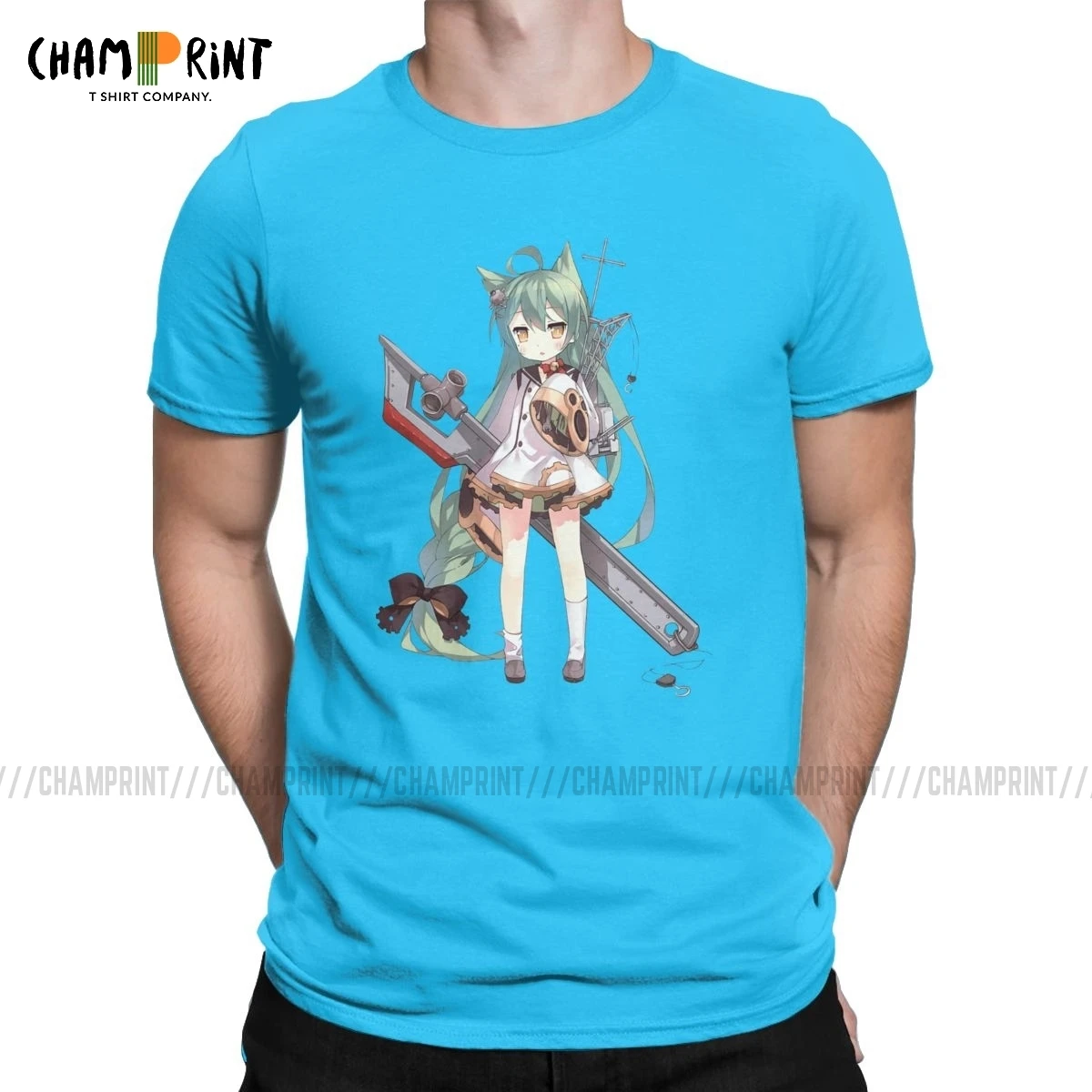 Футболка Akashi мужская из 100% хлопка с круглым вырезом надписью Azur Lane Ocean War летняя |