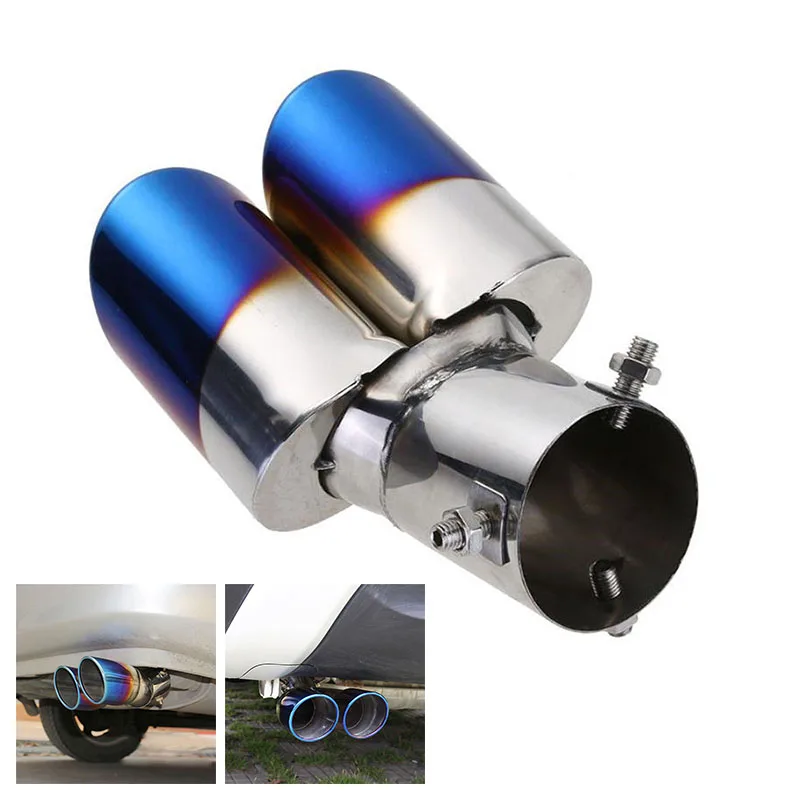 Blue Tailpipe Dual Exhaust Pipe Tail Muffler Tip Throat Durable Useful Practical Popular car replacement Accessories
Blue Tailpipe Dual Exhaust Pipe Tail Muffler Tip Throat Durable Useful Practical Popular car replacement Accessories