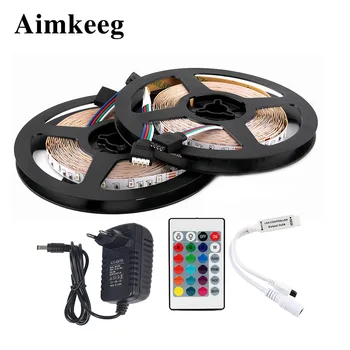 RGB LED Strip 5M 300Leds Ribbon LED Light Strip 12V 2A Fiexble Light Christmas Desk Decor lamp for TV Background Lighting 
RGB LED Strip 5M 300Leds Ribbon LED Light Strip 12V 2A Fiexble Light Christmas Desk Decor lamp for TV Background Lighting