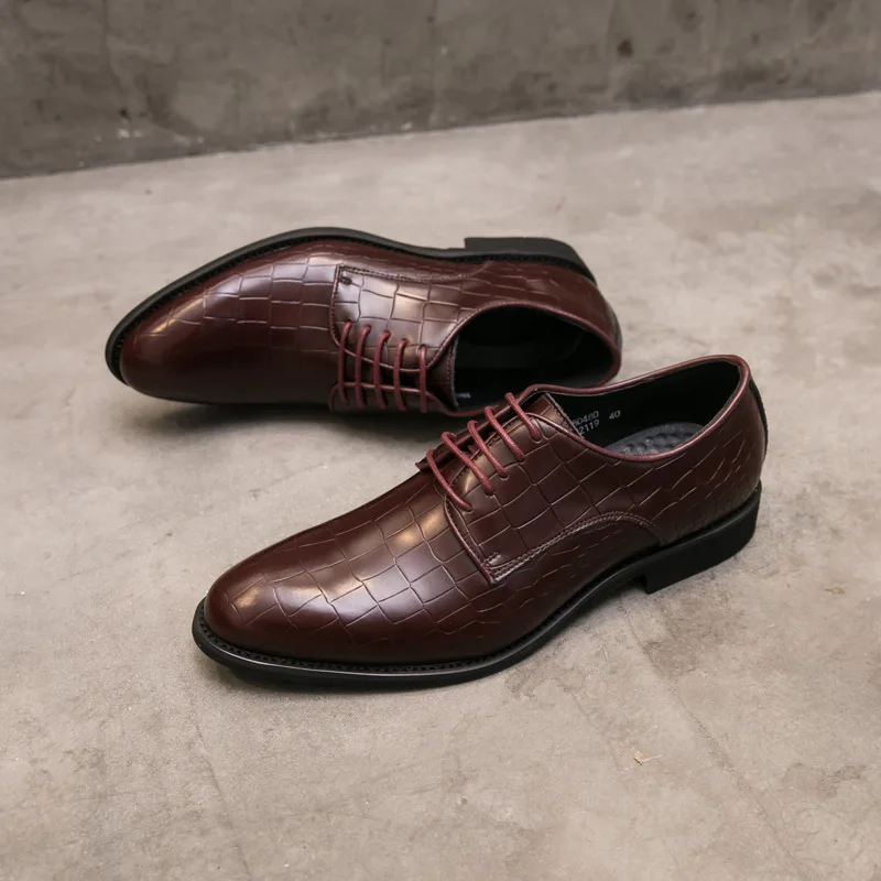 2019 MEN'S SHOES Korean-style Crocodile Pattern Lace-up Casual New Style England Pointed-Toe Business Nightclub Extra High PU Le 
2019 MEN'S SHOES Korean-style Crocodile Pattern Lace-up Casual New Style England Pointed-Toe Business Nightclub Extra High PU Le