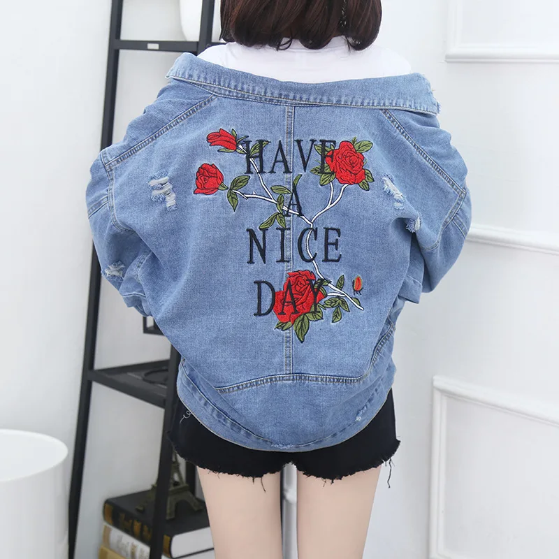 Jeans Coat Women's Spring And Autumn 2019 New Style Korean-style INS Embroidered BF Style with Holes Loose-Fit Fashion
Jeans Coat Women's Spring And Autumn 2019 New Style Korean-style INS Embroidered BF Style with Holes Loose-Fit Fashion