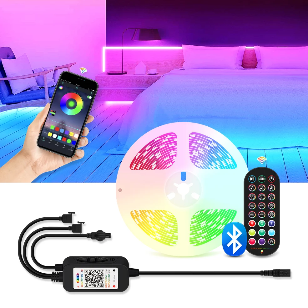 Bluetooth цветных (RGB) светодиодных лент светильник 5050 SMD гибкие светодиодные ленты диода световой Музыка Светодиодный светильник s с 24Key пульт дистанционного управления + адаптер
Bluetooth цветных (RGB) светодиодных лент светильник 5050 SMD гибкие светодиодные ленты диода световой Музыка Светодиодный светильник s с 24Key пульт дистанционного управления + адаптер