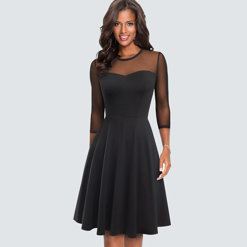 Autumn Sexy see-through Brief Black Elegant dress Vintage Patchwork swing A-Line dress HA170
Autumn Sexy see-through Brief Black Elegant dress Vintage Patchwork swing A-Line dress HA170