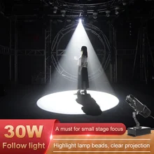 30w Led Follow Spot Light LED Lights Professional Profile DMX Follow Spot Projector Logo Projector for Party Stage Show
30w Led Follow Spot Light LED Lights Professional Profile DMX Follow Spot Projector Logo Projector for Party Stage Show