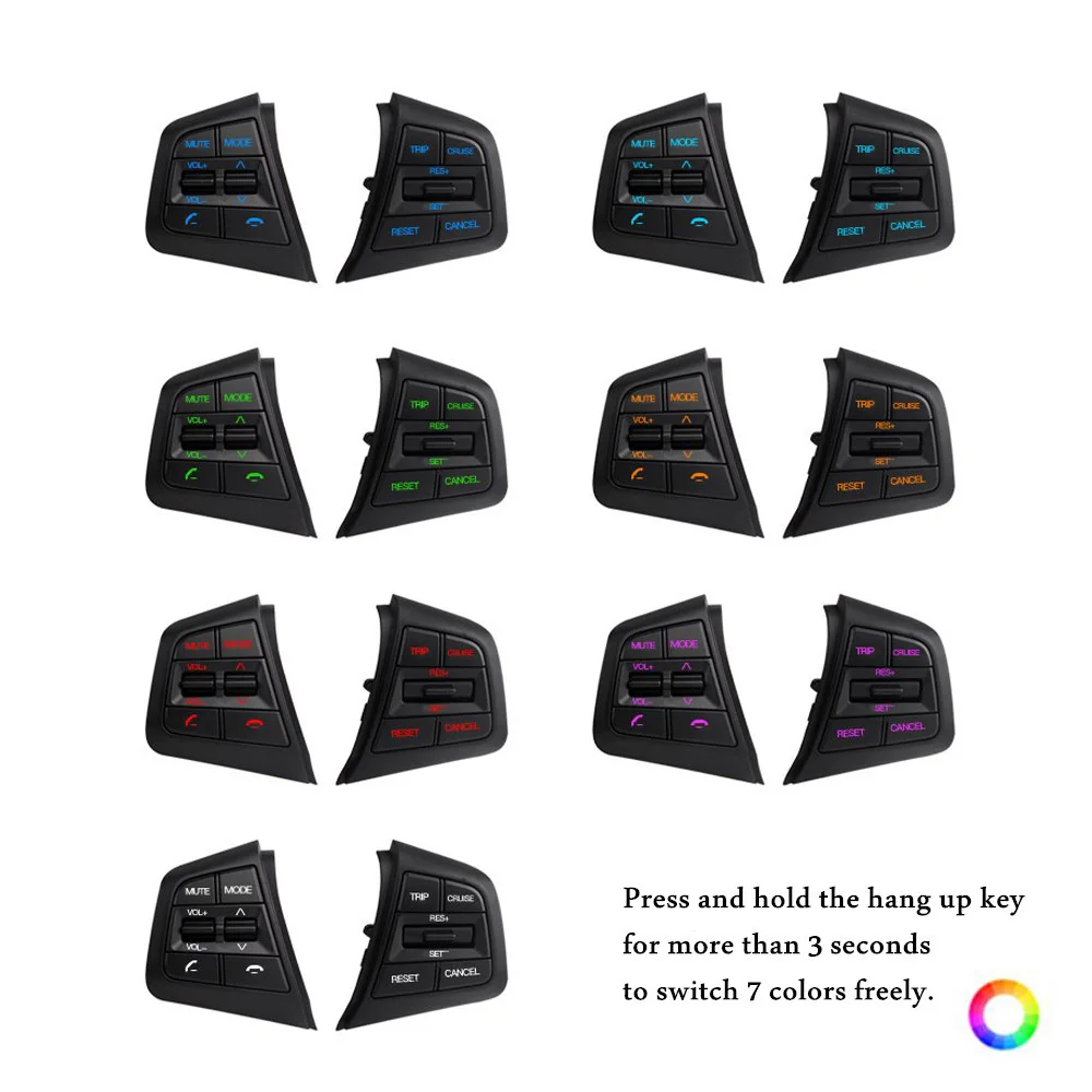 7 color free switching Steering Wheel Button Cruise Control For Hyundai Creta ix25 1.6L Multifunction Bluetooth Remote Volume
7 color free switching Steering Wheel Button Cruise Control For Hyundai Creta ix25 1.6L Multifunction Bluetooth Remote Volume
