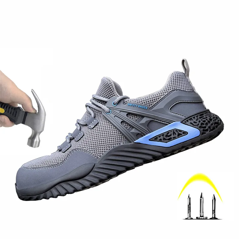 Men's Protective Shoes, Breathable Safety Shoes, Lightweight, Drop-Proof, Work, Puncture-Proof Safety Boots, Men's Casual Shoes