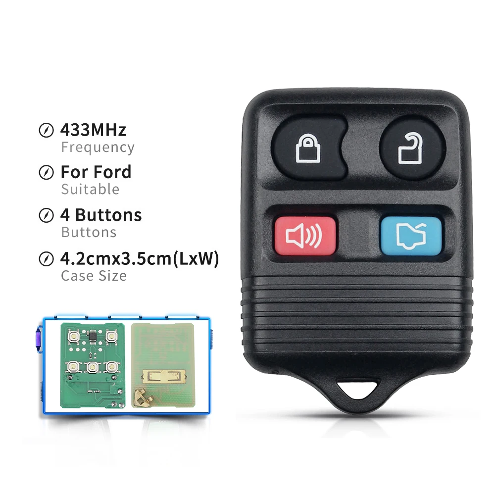 Car Key Replacement Remote Control Key Fob 4 Buttons For Ford Focus Explorer Ranger Taurus 2004-2009 433MHZ
Car Key Replacement Remote Control Key Fob 4 Buttons For Ford Focus Explorer Ranger Taurus 2004-2009 433MHZ