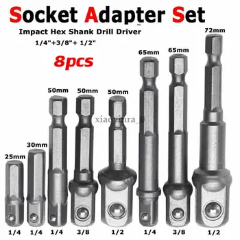New 8pcs Socket Adapter Drill Bits Set Hex Impact Driver Tools 1/4" 3/8" 1/2" Shank Square Driver Thread Tap Adapter
New 8pcs Socket Adapter Drill Bits Set Hex Impact Driver Tools 1/4" 3/8" 1/2" Shank Square Driver Thread Tap Adapter