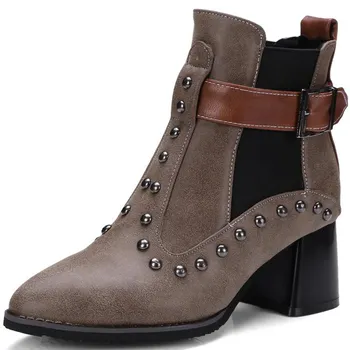 Leather belt buckle short boots women's rivet king size women's shoes, and winter punk's boots women platform shoes
Leather belt buckle short boots women's rivet king size women's shoes, and winter punk's boots women platform shoes