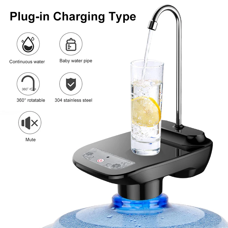 Electric Water Dispenser Wireless Portable Electric Auto Water Pump Bucket Bottle Dispenser USB Rechargeable Water Pump