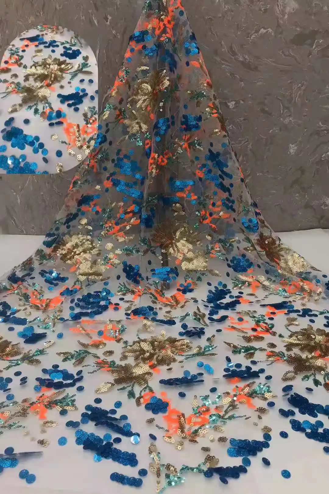 Bright Sequins embroidery fabric French tulle mesh lace /With sequins African lace for Evening dresses party dress Wedding dress
Bright Sequins embroidery fabric French tulle mesh lace /With sequins African lace for Evening dresses party dress Wedding dress