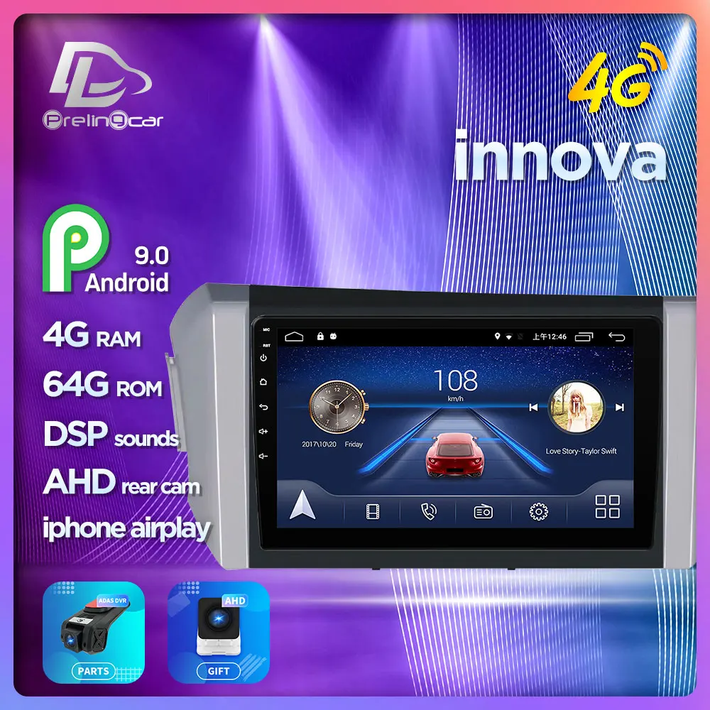 4G Lte Android 9 0 Автомобильная Мультимедийная навигационная система GPS DVD плеер для toyota