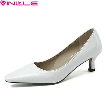 VINLLE 2020 Fashion Pointed Toe PU Leather Women Pumps Sexy Thin High Heel Shallow Concise Ladies Single Shoes Big Size 34-43 
VINLLE 2020 Fashion Pointed Toe PU Leather Women Pumps Sexy Thin High Heel Shallow Concise Ladies Single Shoes Big Size 34-43
